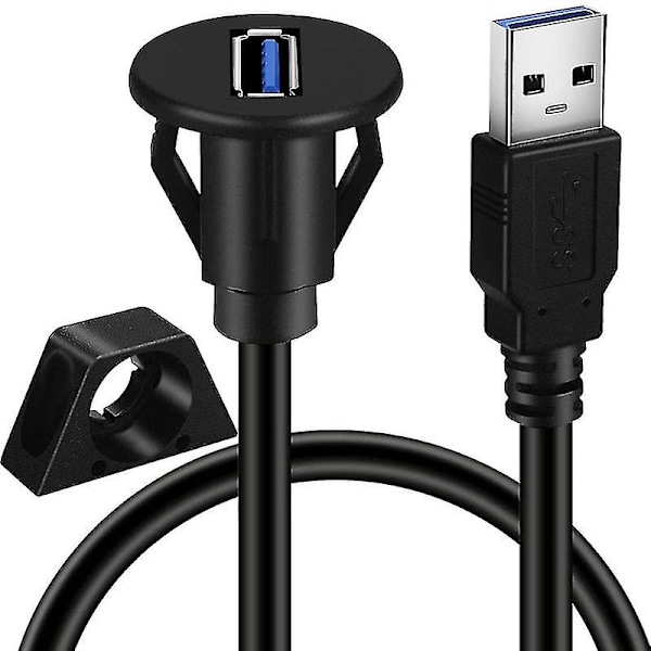 Laajennuskaapeli, laaja yhteensopivuus, USB 3.0 uros-naaras, uppoasennettava datalaajennuskaapeli autoon Q