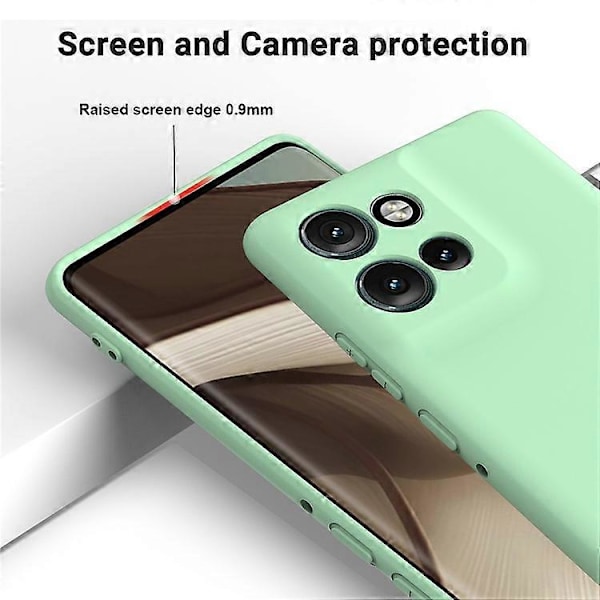 Kompatibelt Skal för Motorola Edge 50 Neo 5G, Flytande Silikon Anti-Rep Telefonskal med Handrem Green