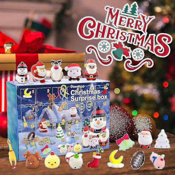Adventskalender 2022, Jul 24 Dagars Adventskalender Stressleksaker För Barn, Julklappsförpackning