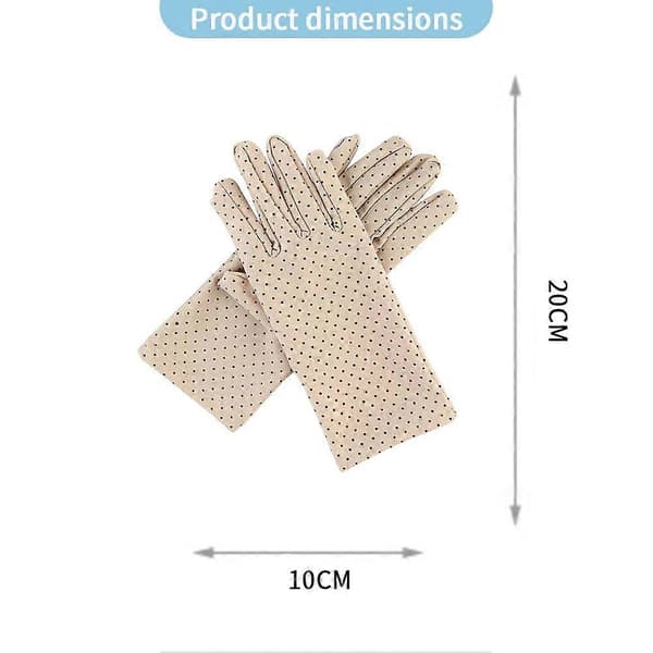 Prickiga solhandskar i spandexmaterial, kort design, UV-skydd, elegant touch White