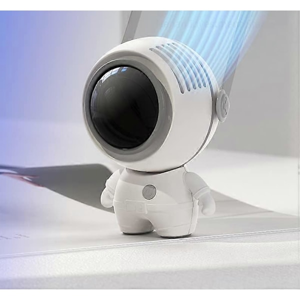 Astronautfläkt, Portabel Mini Halsbandsfri Bladlös Tyst Turbofläkt, USB Uppladdningsbart Litiumbatteri, 360 Justerbart Luftutsläpp (Vit Astronautfläkt)