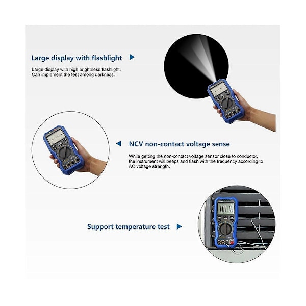 OW18B Smart Digital Multimeter 20A 3 5/6 Siffror Automatiskt Område Bluetooth Version Datamultimeter Termo