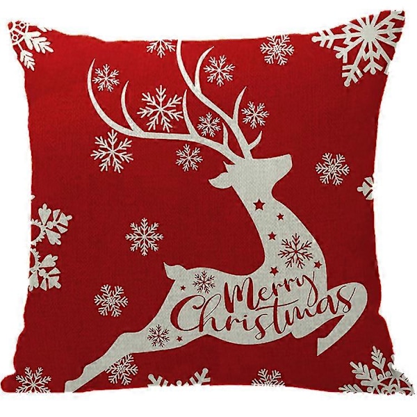 Jouluporo Lumimies Tyynyliinat Päälliset Kodin Sisustus 45x45 Cm (A), 4 kpl