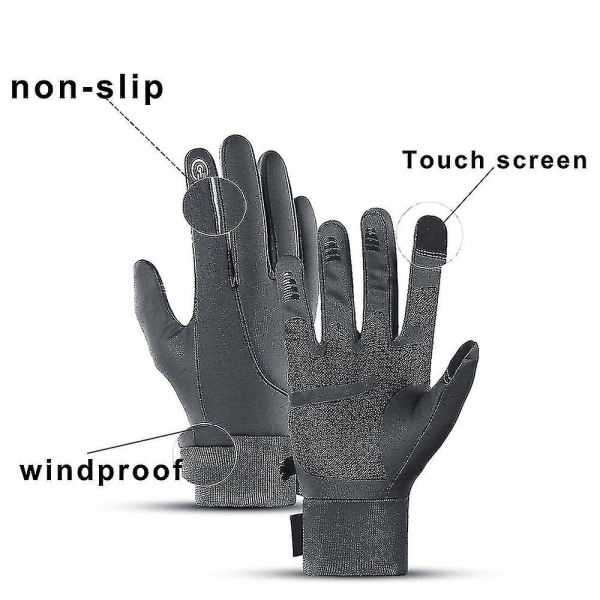 Vanntett for menn og kvinner, varme vinterhansker med sensitive fingertupper S-l S