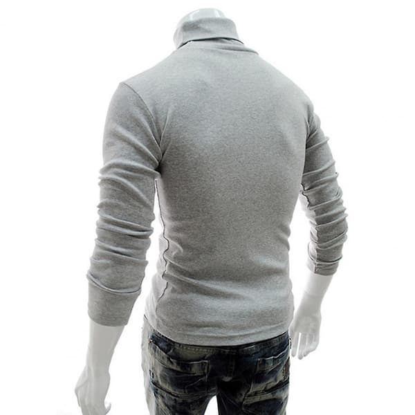 Toppe Sweaters Strikket Pullover Langærmet Rullekrave Herre Pullover Blød Strækbar Strikket Trøje Til Efterår Vinter Strikkede Sweaters Royal Blue L