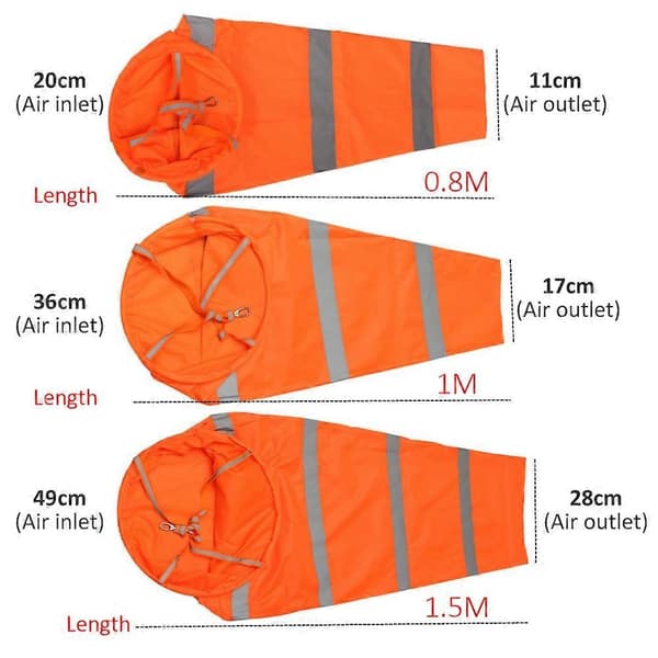 Vindpose med reflekterende striper, utendørs vindmålingspose, Oxford-duk vindpose