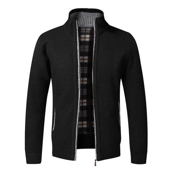 Efterår Vinter Varm Cardigan Herre Fleece Lynlås Sweatere Jakker Herre Slim Fit Strikket Sweaterfrakke Tyk Cardigan Sweater Frakke Herre Red China 4XL