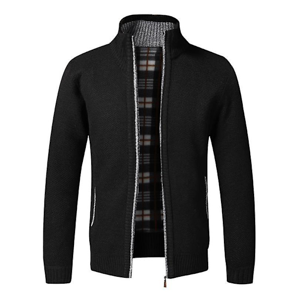 Syksy Talvi Lämmin Neuletakki Miehille Fleece Vetoketjulliset Neuleet Takit Miesten Slim Fit Neulottu Villatakki Paksu Neuletakki Miehille Red China 4XL