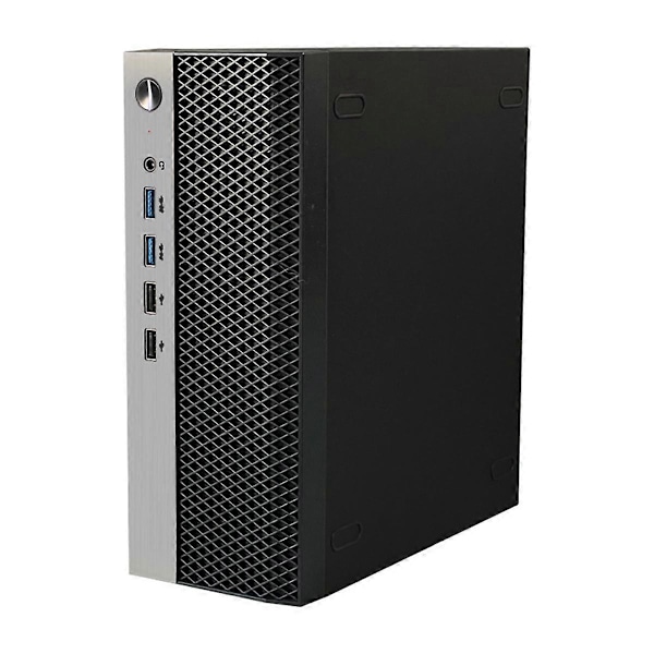 Mini ITX Datorchassi HTPC Chassi med 4XUSB Stöd 1U PSU Kompatibel med MINI-ITX Moderkort