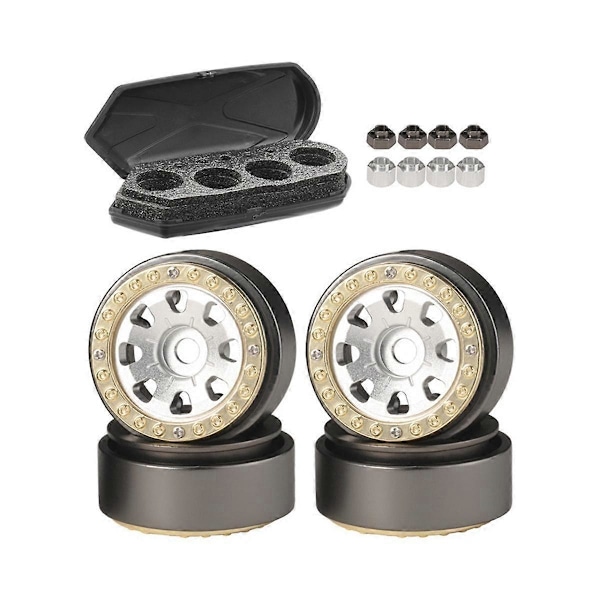4 stk. 96G 1.0 Metal Beadlock Hjulnav til Axial SCX24 AX24 TRX4M FMS FCX24 1/18 1/24 RC Crawler Bil