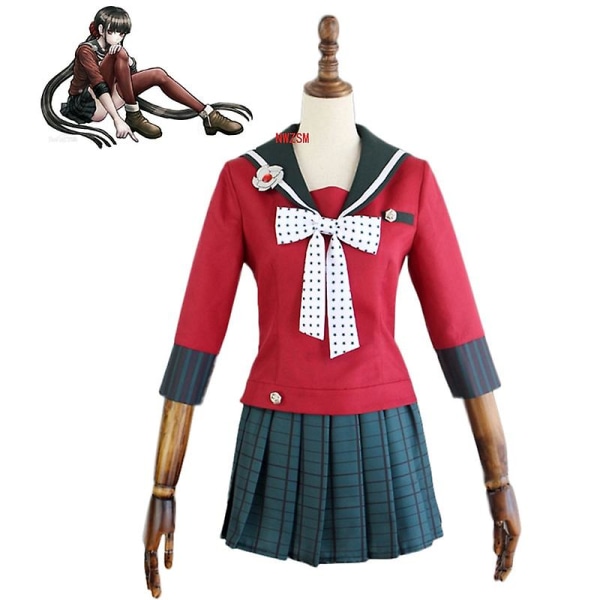 Anime Danganronpa Cosplay Harukawa Maki Cosplay Kostymer Peruk Skolflickors Uniform Dangan Ronpa Halloween Kostym För Kvinnor XL