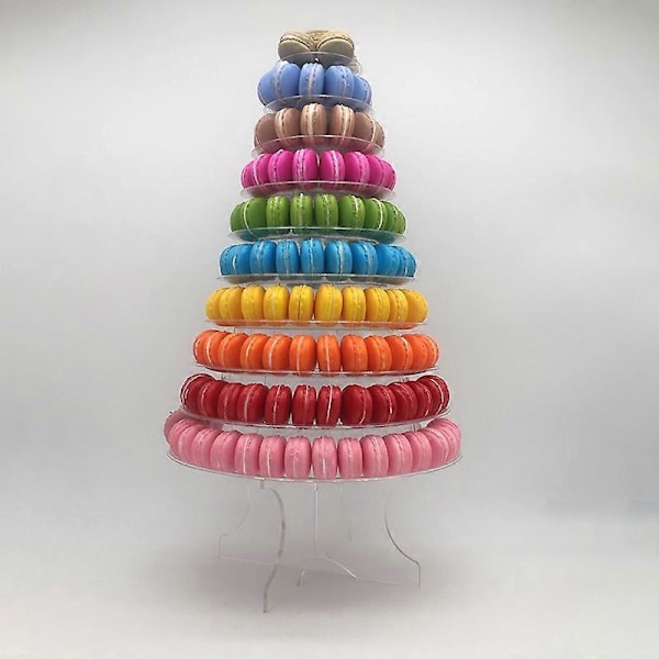 10 Våningar Macaron Tower Macaron Display Stativ Baby Shower Födelsedagsfest Tårtdekorationsmaterial W