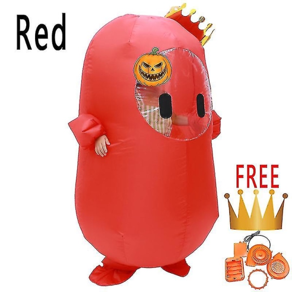 Oppustelig Kostume Pige Kvinder Mænd Barn Voksen Efterår Jellybean Spil Fyr Anime Halloween Fødselsdagsfest Disfraz Oppustelig Dragt Høj Kvalitet Red Adult 155*195cm