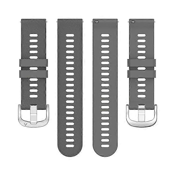 Kompatibel med Garmin Forerunner 255 / Vivoactive 4 Kryssstripet Design 22mm Universell Klokkereim Silikon Erstatningsarmbånd Grey