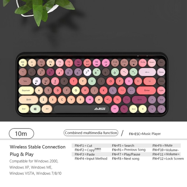 308I Langaton näppäimistö 18/84 näppäintä Pyöreät näppäinhatut Bluetooth-näppäimistö Kannettava 2,4 GHz numeronäppäimistö Mini Mix Green