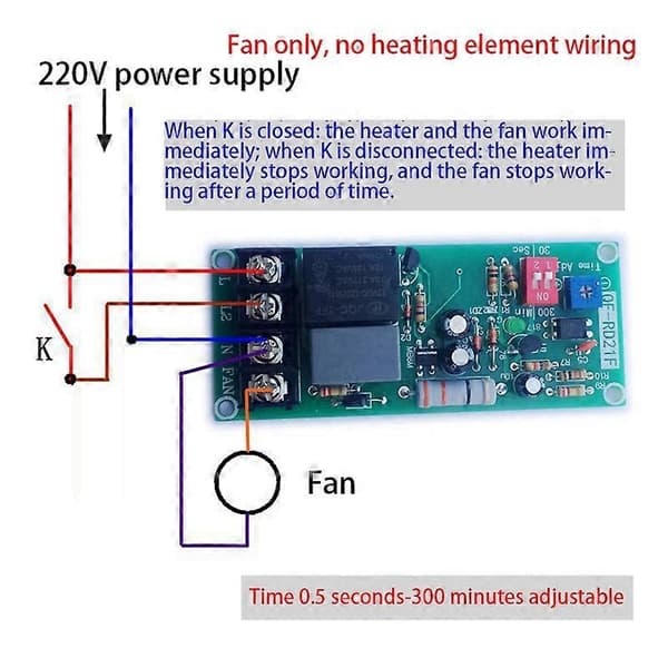 AC100V-220V Justerbart Timer Kontrol Relæ Modul Sluk Forsinkelse Switch Board til Emhætte Mr22