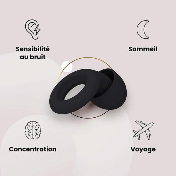 Superbløde Genanvendelige Høreværn 8 Ørepropper I Xs/s/m/l - Snr 27db - Sort