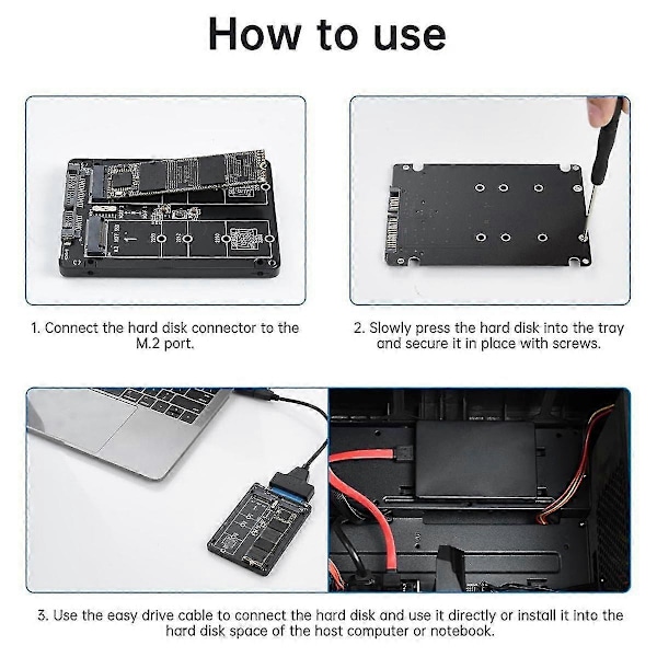 M.2 Sata (ngff) Til Sata 3.0 Adapterkort Dobbelt Ngff B Key/ Key M.2 Ngff Til 2.5inch Sata Iii Konverter Adapter