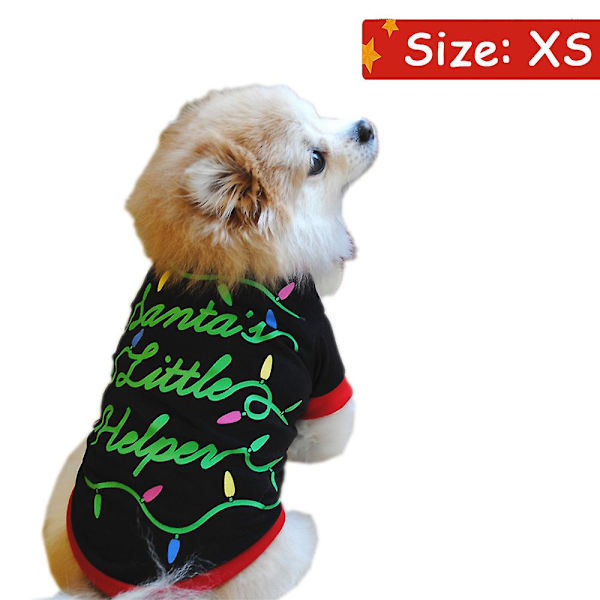 Sjov Juleferie Hund Kat Kæledyr T-shirts Tanktoppe Blødt Tøj Til Små Hunde Og Katte Til Jul XS