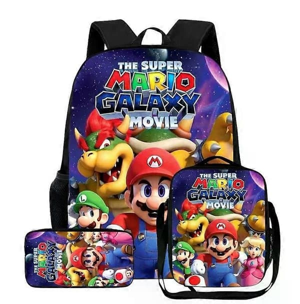 Super Mario Galaxy Skolesekk Matboks Pennal SETT D