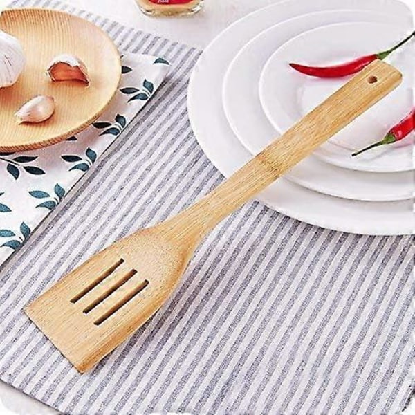 5 st Träredskap för Matlagning för Non-Stick Pannor Köksredskapsset Tillbehör Komplett Bambu 30cm