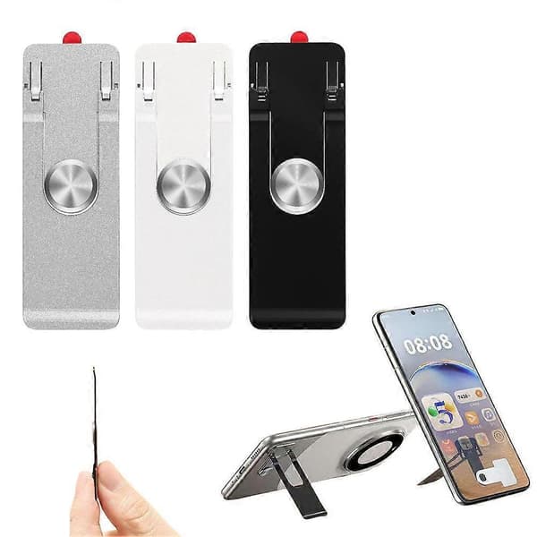 Mini Folding Phone Back Sticker Stand For Mobile Phone Tablet Universal Model Svart