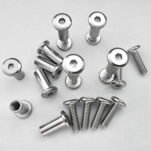 20 st Skruvstolpar Passar för 5/16 tum (8 mm) Håldiameter Hane M6X20 mm Hona M6X18 mm Bältesspänne Bindning Bo