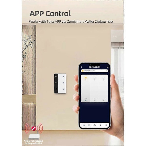 TUYA Zigbee DIY Namn Switch 4-vägs Smart Touchscreen Switch US Typ Fungerar med Tuya Alexa Home Röststyrning