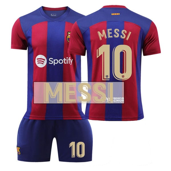 23-24 Barcelona hjemme Messi nr. 10 trøye uten sokker Messi No. 10 no socks L