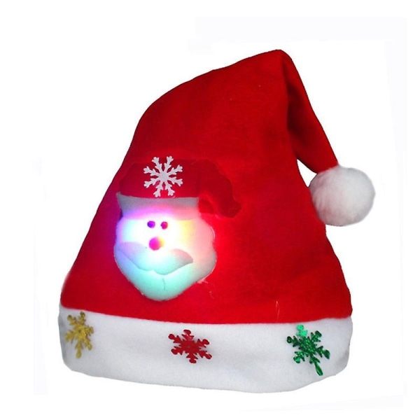 Jul Led Hat Nyår Söta Barn Vuxna Cap Navidad Barn Flicka Hatt Nyår Kostym Jultomten Jul Vinter Presentdekor Christmas hat 3 Child 26x38cm