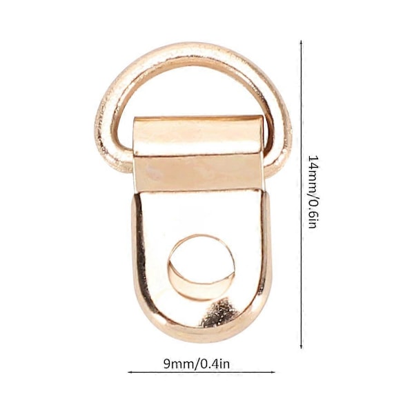 100 kpl Nauhakoukku D-rengas Niitti Messinki Kenkä Nahkalaukku DIY Niittityökalu Kulta 9x14mm