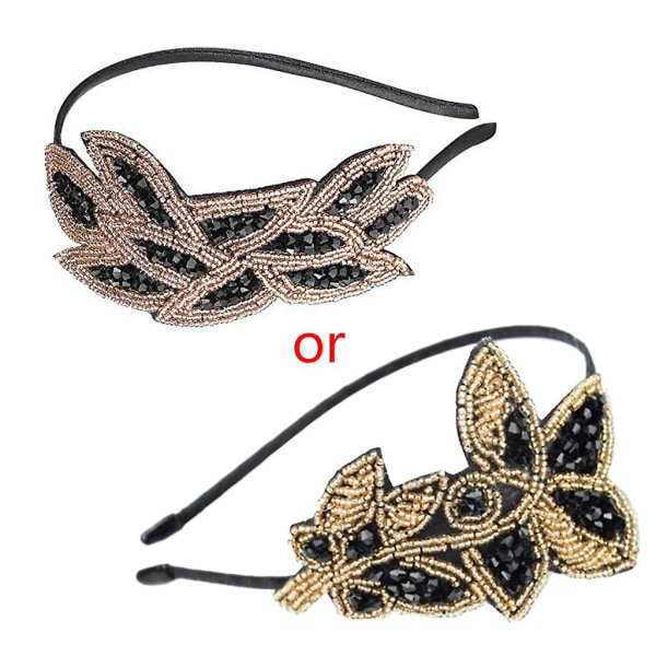 Dame Jente Vintage 1920-talls Inspirert Metall Legering Hodebånd Perlebesatt Flapper Faux Crys