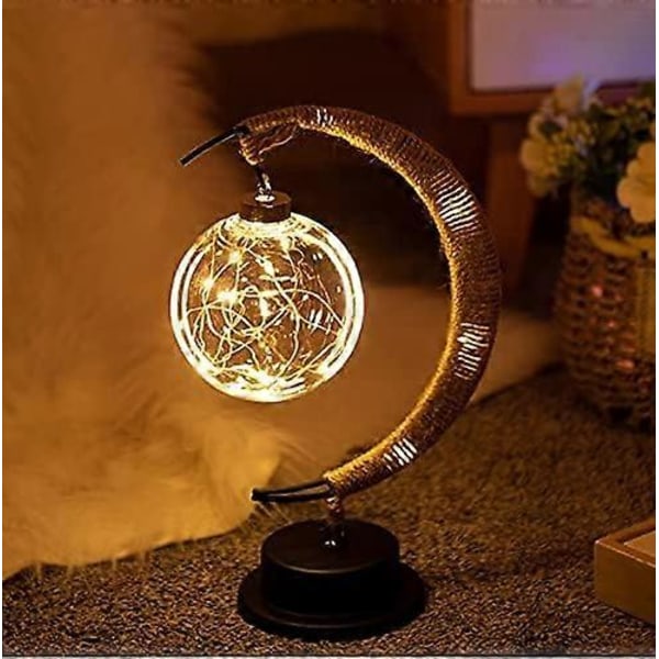 2025 Egnet The Enchanted Lunar Lamp - Hengende LED Månelampe Nattlys med Stativ, Lunar Lamp Halvmåne
