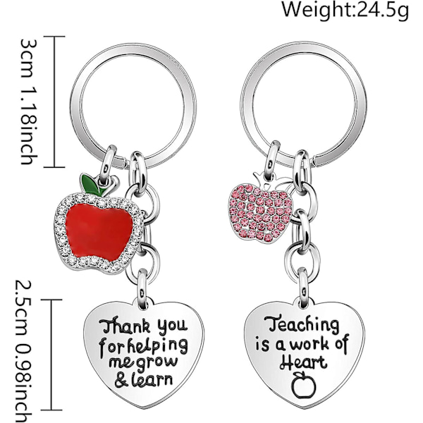 Läraruppskattningspresent Kvinnlig lärarpresent Äpple Penna Nyckelring Läraruppskattningspresent Examenspresent