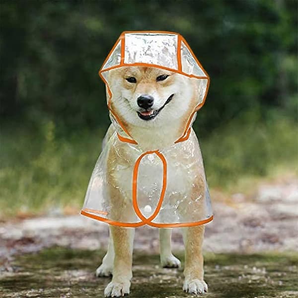 Regnjakke til hund (Oransje, XS)