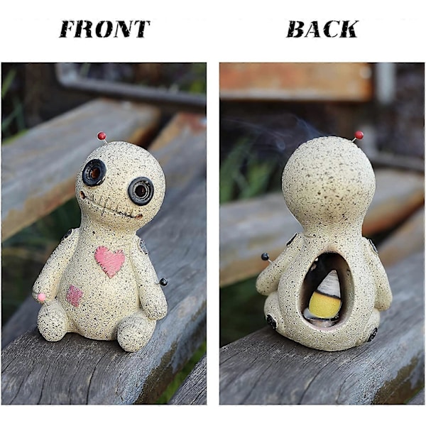 Voodoo Dukke Røgelsesbrænder Keglebrænder Backflow Røgelsesholder, 4\" Resin Røgelsesholdere Resin Statuer Ornament Håndlavet Håndværk