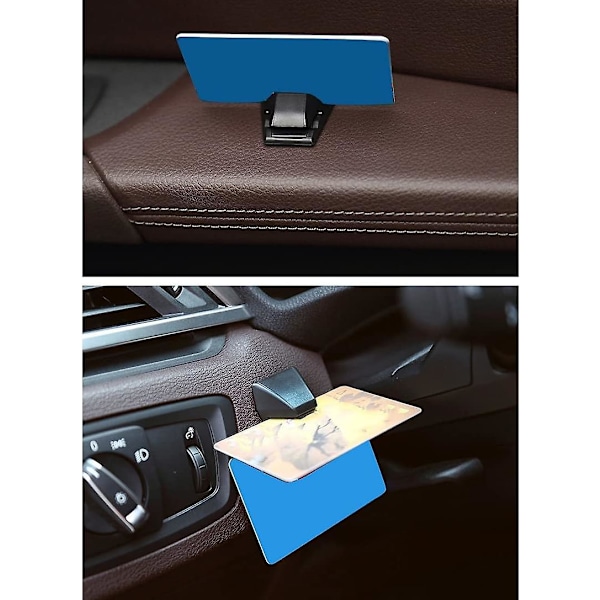 6 stk. Multifunktionel Kort Billet Holder Auto Bil ID Klips Instrumentbræt Dør Selvklæbende Klips Sort Bil Styling Bil Organisering