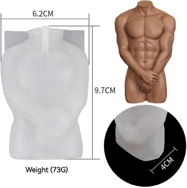 Kropps Silikon Resin Lysform, 2 stk 3d Kroppsform Lysformer, Lysformer For Diym