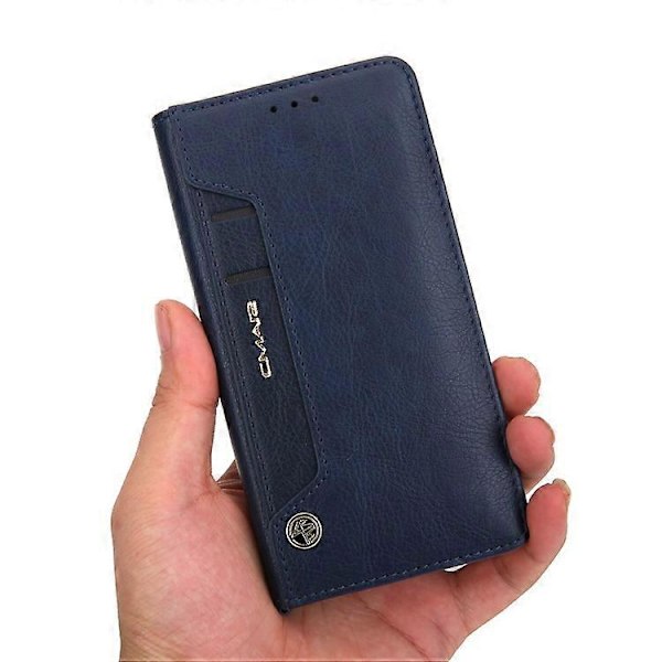 CMAI2 PU Läder Kortfack Plånbok Telefonfodral Kompatibelt För iPhone 12/12 Pro Blue