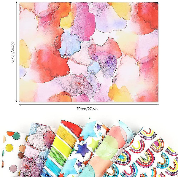 Presentpapper Födelsedag, regnbågsrosa vikt presentpappersset 50 x 71 cm
