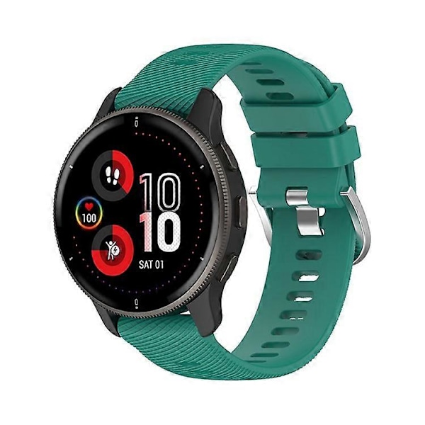Kompatibel med Garmin Forerunner 255 / Vivoactive 4 Kryssstripet Design 22mm Universell Klokkereim Silikon Erstatningsarmbånd Green