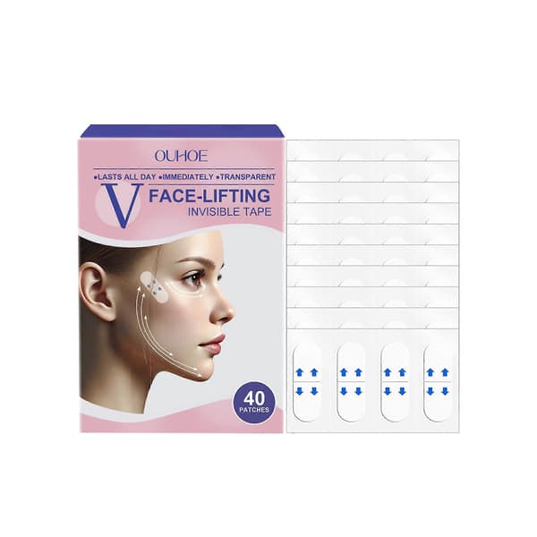 V-ansiktslyft osynlig självhäftande tejp, v-ansiktslyfttejp med band, nacktejp 2 Boxes