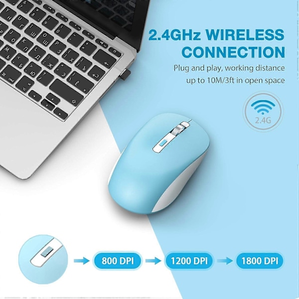 Bluetooth-hiiri, 2.4G langaton Bluetooth-hiiri Dual Mode (Bluetooth 5.0/3.0+USB), tietokonehiiri