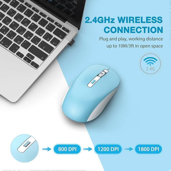 Bluetooth-mus, 2.4G Trådløs Bluetooth-mus Dual Mode (Bluetooth 5.0/3.0+USB), Datamus for