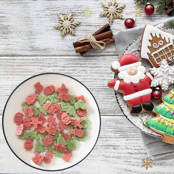 1 Styck Jul Silikonform, Pepparkaksgubbe, Julgran, Jultomte, Julstrumpa, Snögubbe Och Klockform