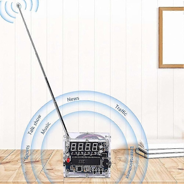 DIY FM Digital Radio Kit Justerbar Trådløs Mottaker 87-108mhz Radio Modul DIY Kits For Lodding
