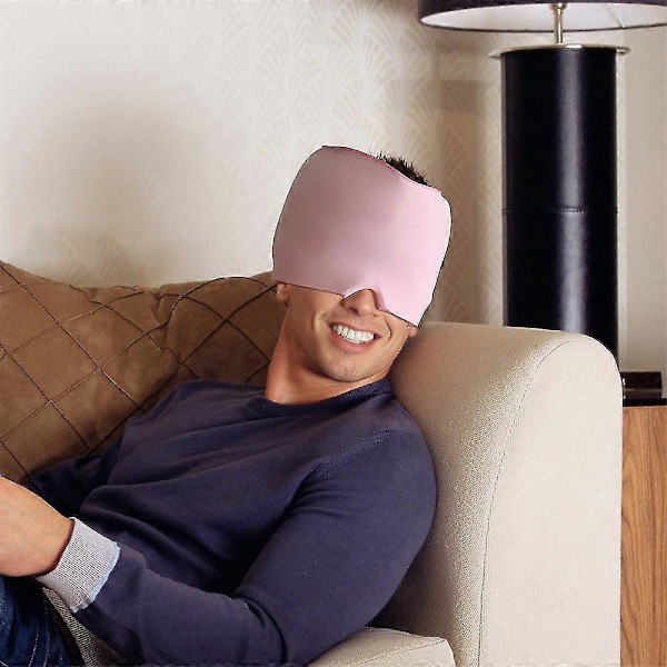 Hovedpine- og Migrænelindrende Hætte, Hovedpine Ismaske, Sovende Maske Lindrende Ishætte (pink)