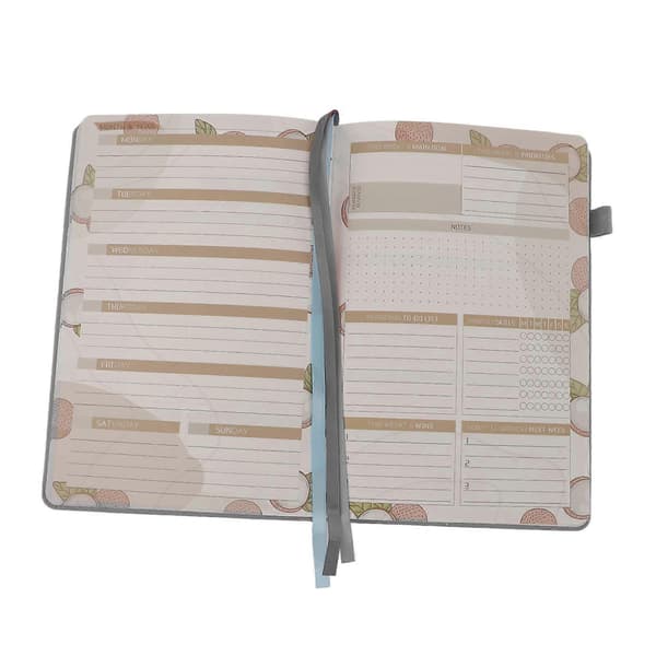 Journal Notebook A5 College Ruled Journals Notebook PU Læder Planner Journal Notesblok til Dagbog Business Grå