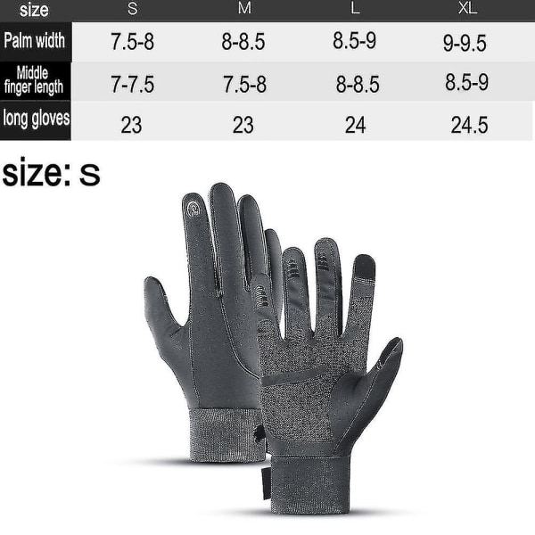 Vanntett for menn og kvinner, varme vinterhansker med sensitive fingertupper S-l S