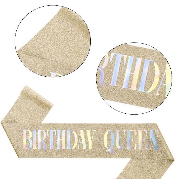 A BIRTHDAY QUEEN hårkam krystal diamant krone rem fødselsdagsfest dekoration